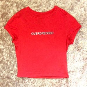 H&M red graphic crop top